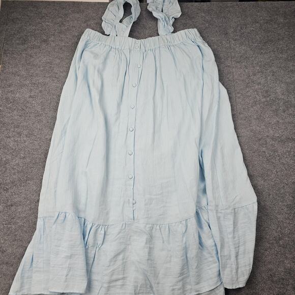 Mable Dress Womens Large Babydoll Cottage Blue Ruffle Tiered Maxi Relaxed Flowy - Picture 9 of 9